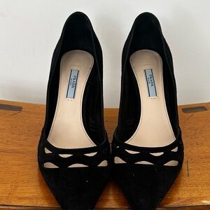 SOLD : Prada Black Suede Women's Heels